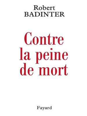 cover image of Contre la peine de mort